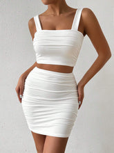 Women Fashionable And Sexy Camisole Singlet Top And Skirt Set